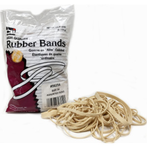 Rubber Bands, Assorted Sizes, 1/4 lb. Bag