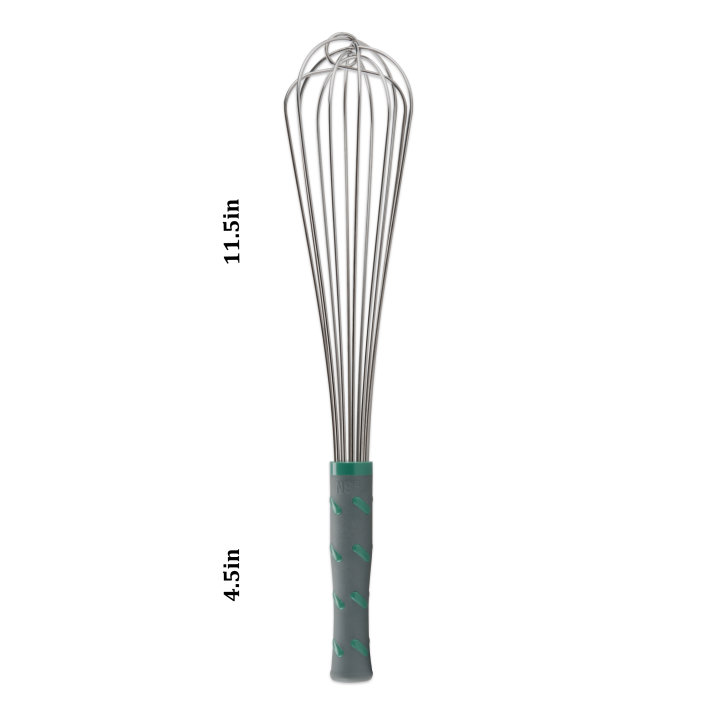 16-inch stainless steel French whip with nylon handle