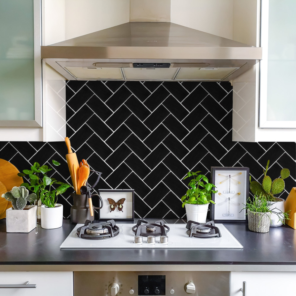 Castillo Matte Black 3 in. x 6 in. Ceramic Wall Tile