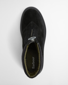 Imelda Zip-Front Ankle Boots Black Suede