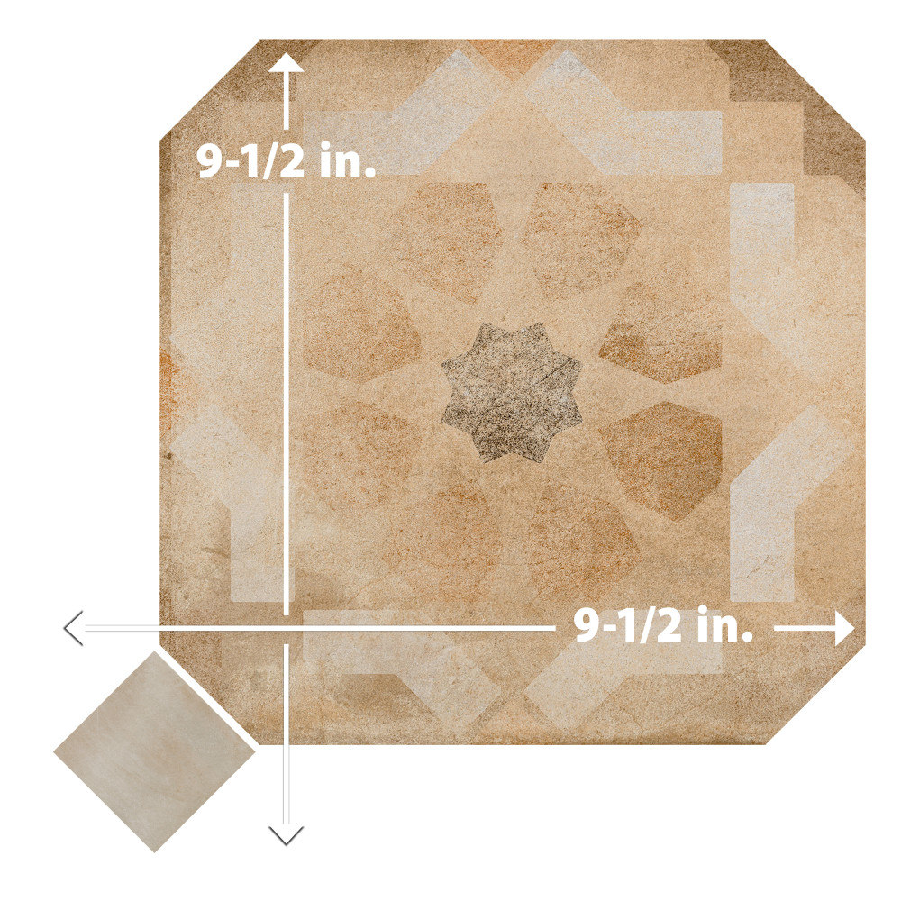 Laverton Octagon Deco Multicolor with Taco Arena 7-7/8 in. x 7-7/8 in. Porcelain Floor and Wall Tile