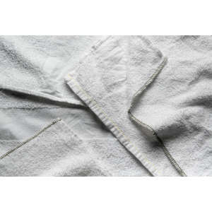 TWS2705R, Textile Waste Supply, Half Towel Cut & Sewn, 12"x12", White