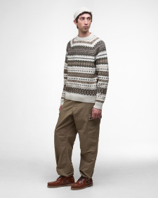 Hase Fair Isle Crew Neck Jumper Whisper White