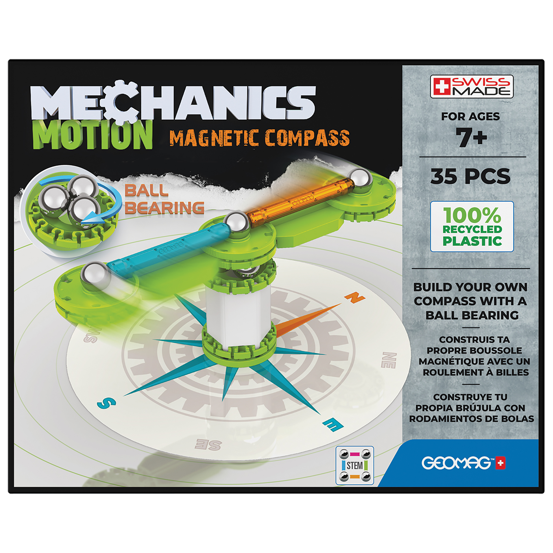 Geomag Mechanics Compass Recycled, 35 Pieces image number null