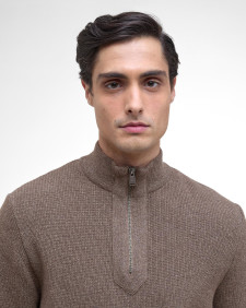Maglione Crawley con zip corta 
