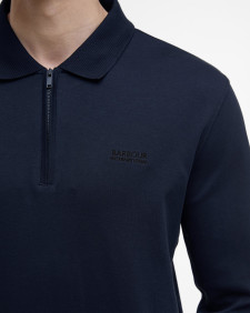 Innes Interlock Long-Sleeved Polo Shirt Navy