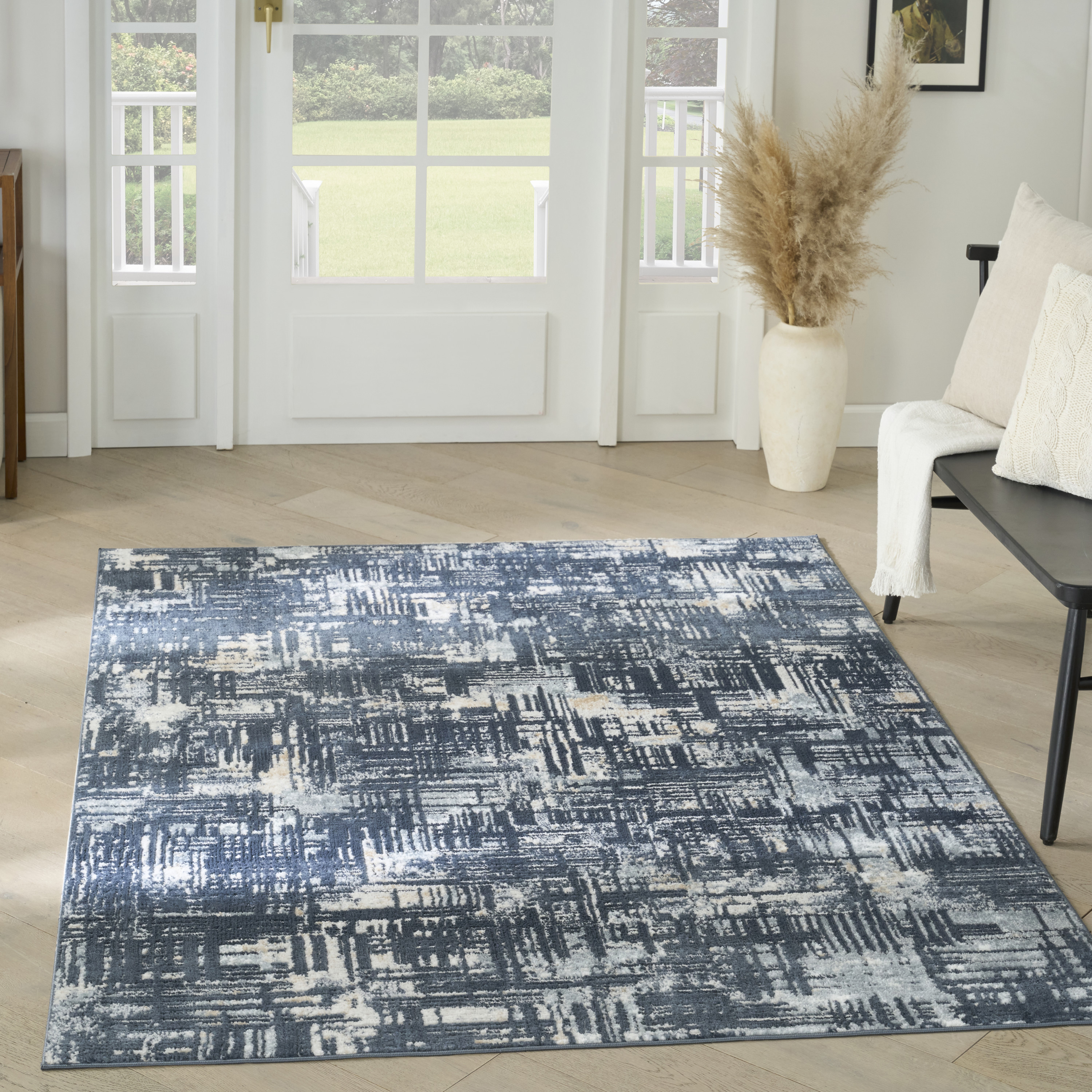 Nourison Dekor 5'3" x 7' Slate Modern Indoor Rug