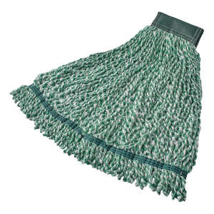 Rubbermaid Commercial, Web Foot®, Microfiber Looped-End Wet Mop Head with 5" Headband, 24 oz, Green