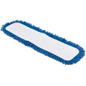 Carlisle, Flo-Pac, Microfiber Hook & Loop Dry Dust Mop with Fringe, 24"W, Blue