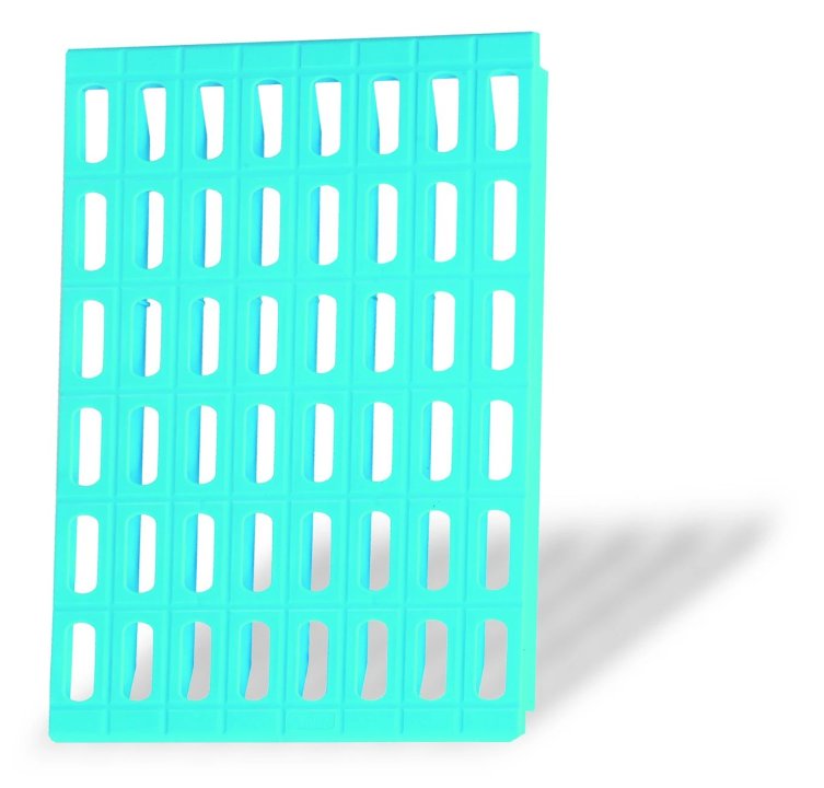 Plaquette d'étagère 435 x 385 mm en polypropylène bleu