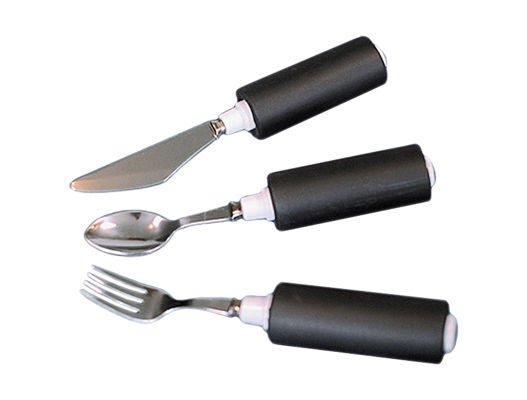 Soup Spoon Comfort Grip Built Up Handle Silver / Black Foam / Stainless Steel