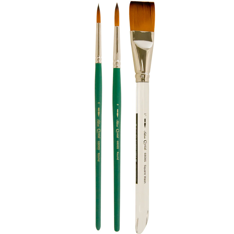 Crystal™ Golden Taklon Basic Watercolor Set, 3 Brushes