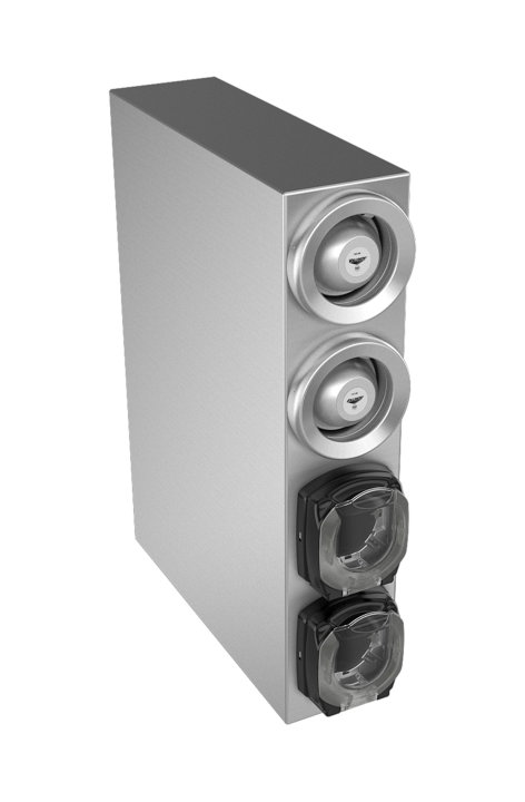 Configurable Stainless Steel Dispenser Cabinets with LidSaver® 3 Lid Dispenser Options