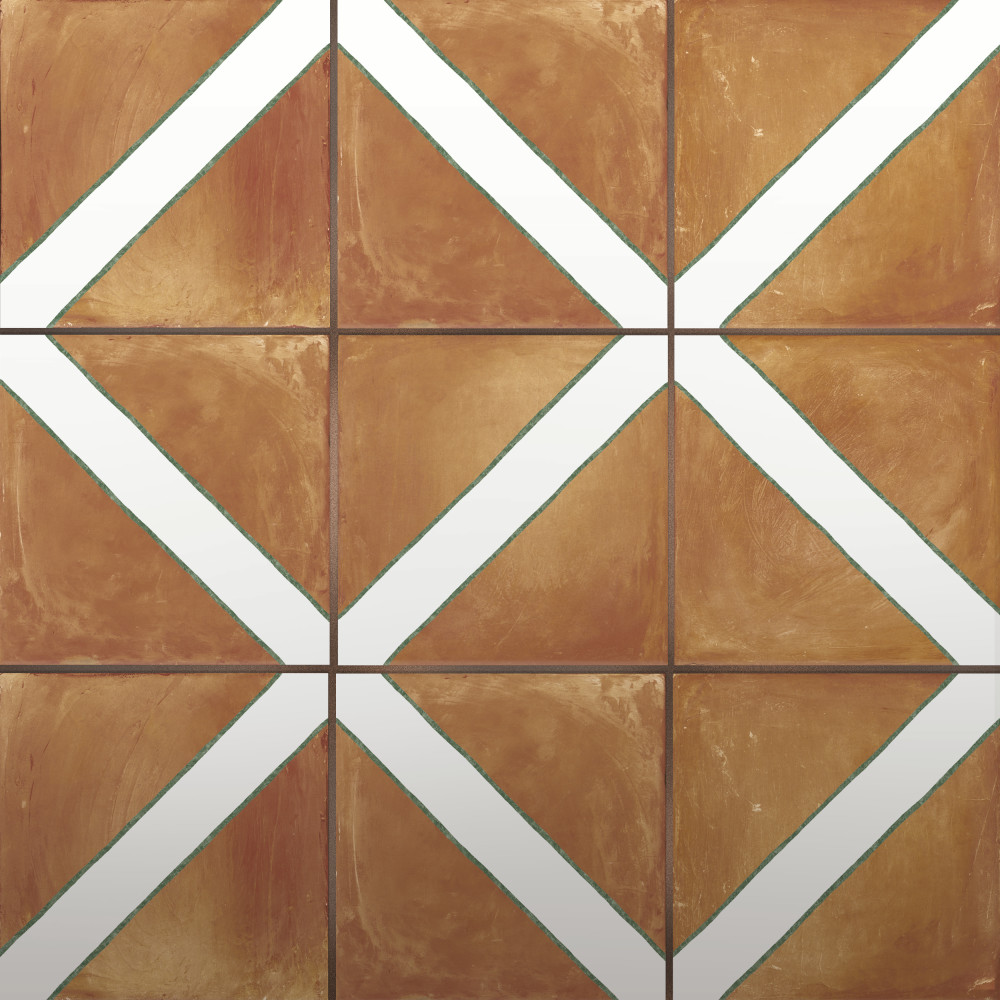 Sentier des Ocres Treillis Green 7.88x7.88 Square Porcelain Floor and Wall Digital Pattern