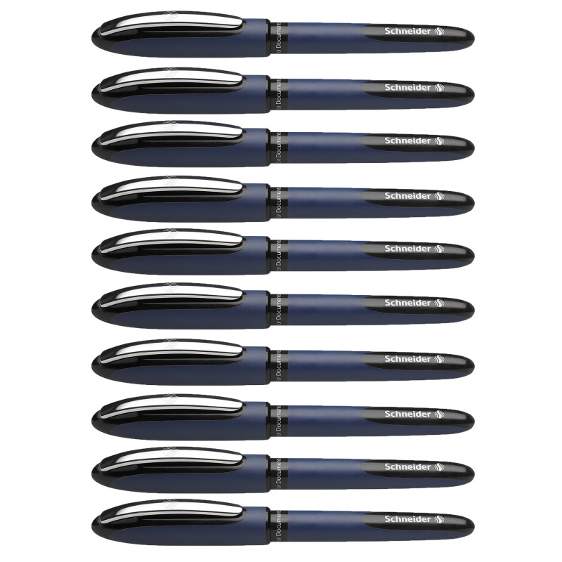 One Business Rollerball Pens, 0.6mm, Black, Pack of 10