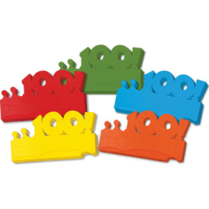 100 Days of School Paper Crowns, 4.5" x 24.75", 25 Pieces