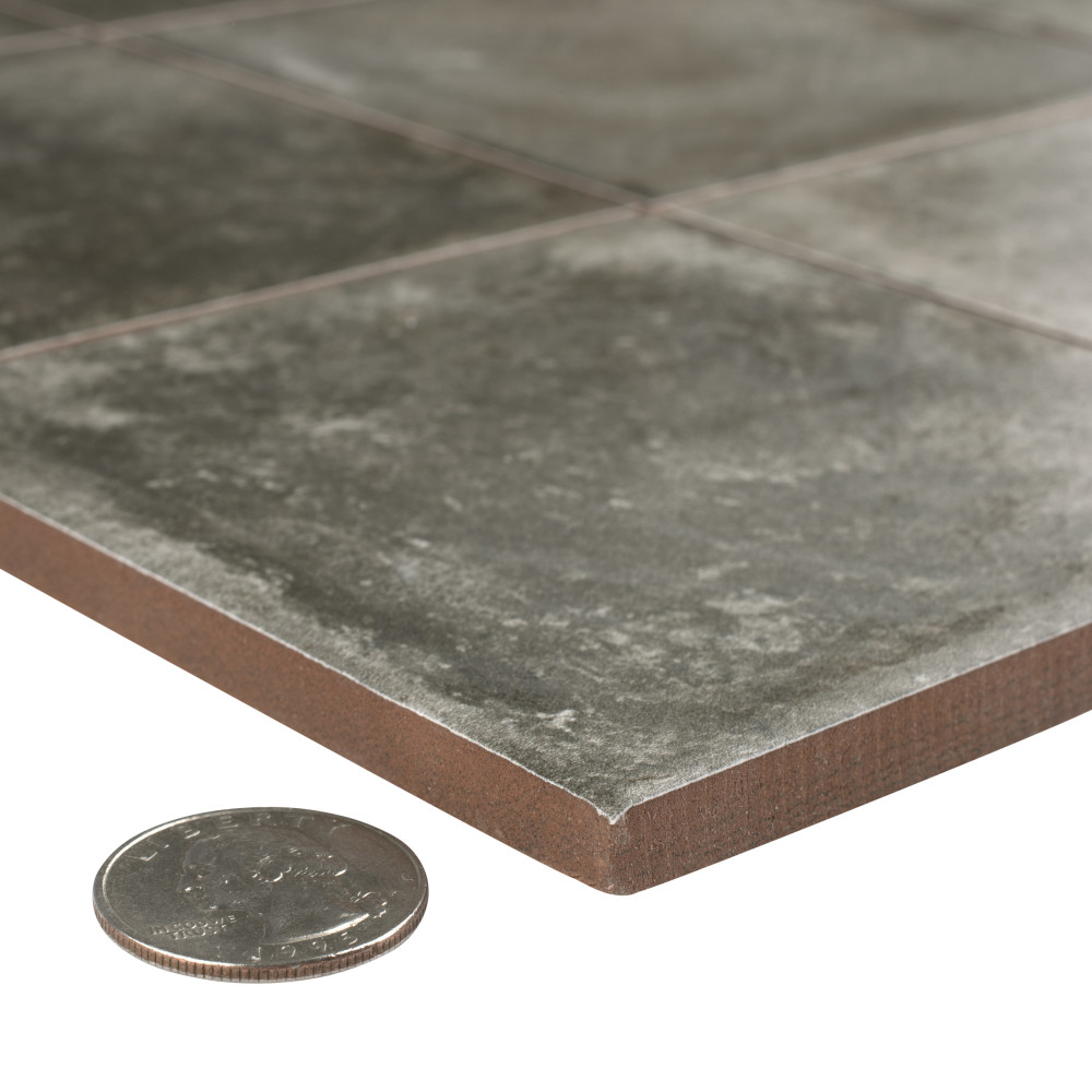 Kings Etna Nero 13-1/8 in. x 13-1/8 in. Ceramic Floor and Wall Tile