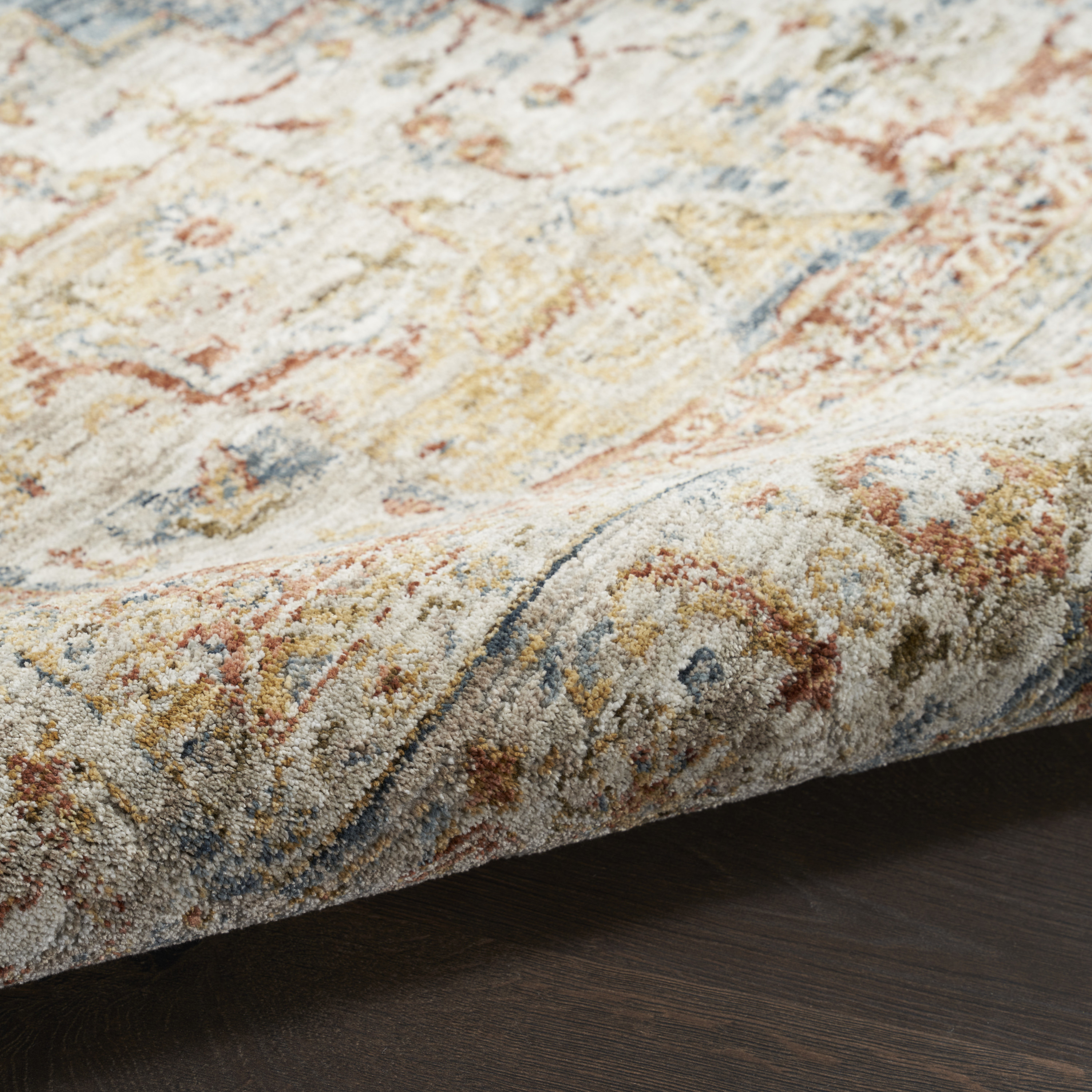 Nourison Sahar 9'3" x 12'7" Ivory Blue Vintage Indoor Rug