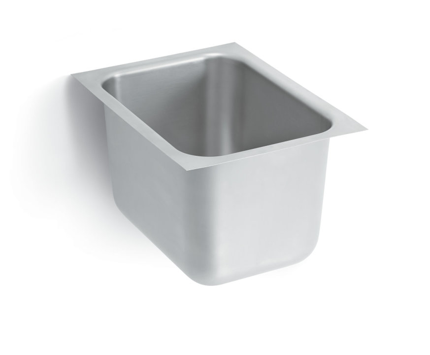 12" x 16" x 9-1/4" single-bowl stainless steel weld-in or undermount sink