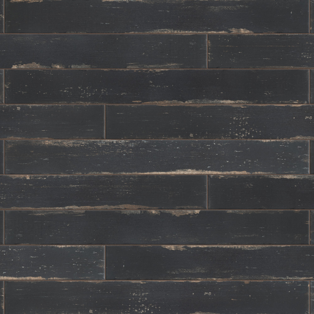 Retro Nero 2.75x23.5 Rectangle Porcelain Floor and Wall Digital Pattern