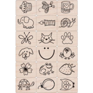 Ink 'n' Stamp Fun Stuff Stamps, Set of 18