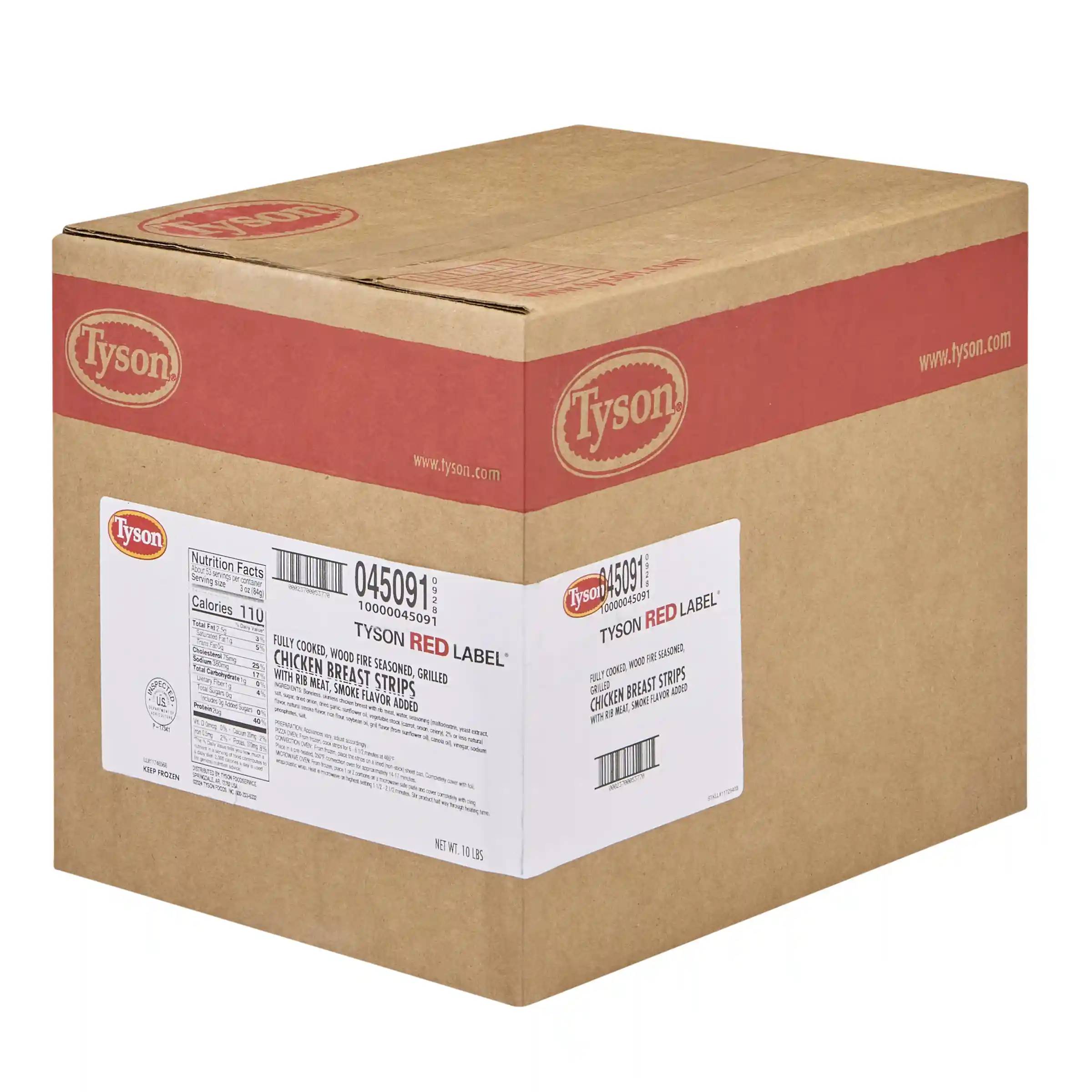 Tyson Red Label® Fully Cooked Unbreaded Wood Fire Seasoned Chicken Breast Strips _image_5
