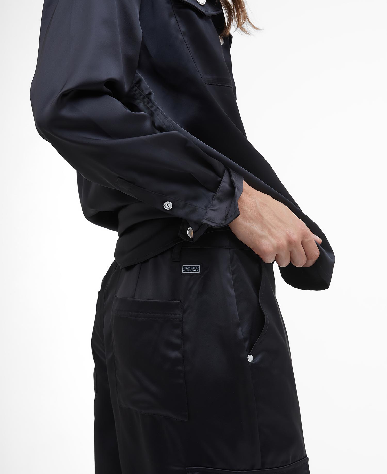 Kaylee Satin Cargo Trousers image number 4