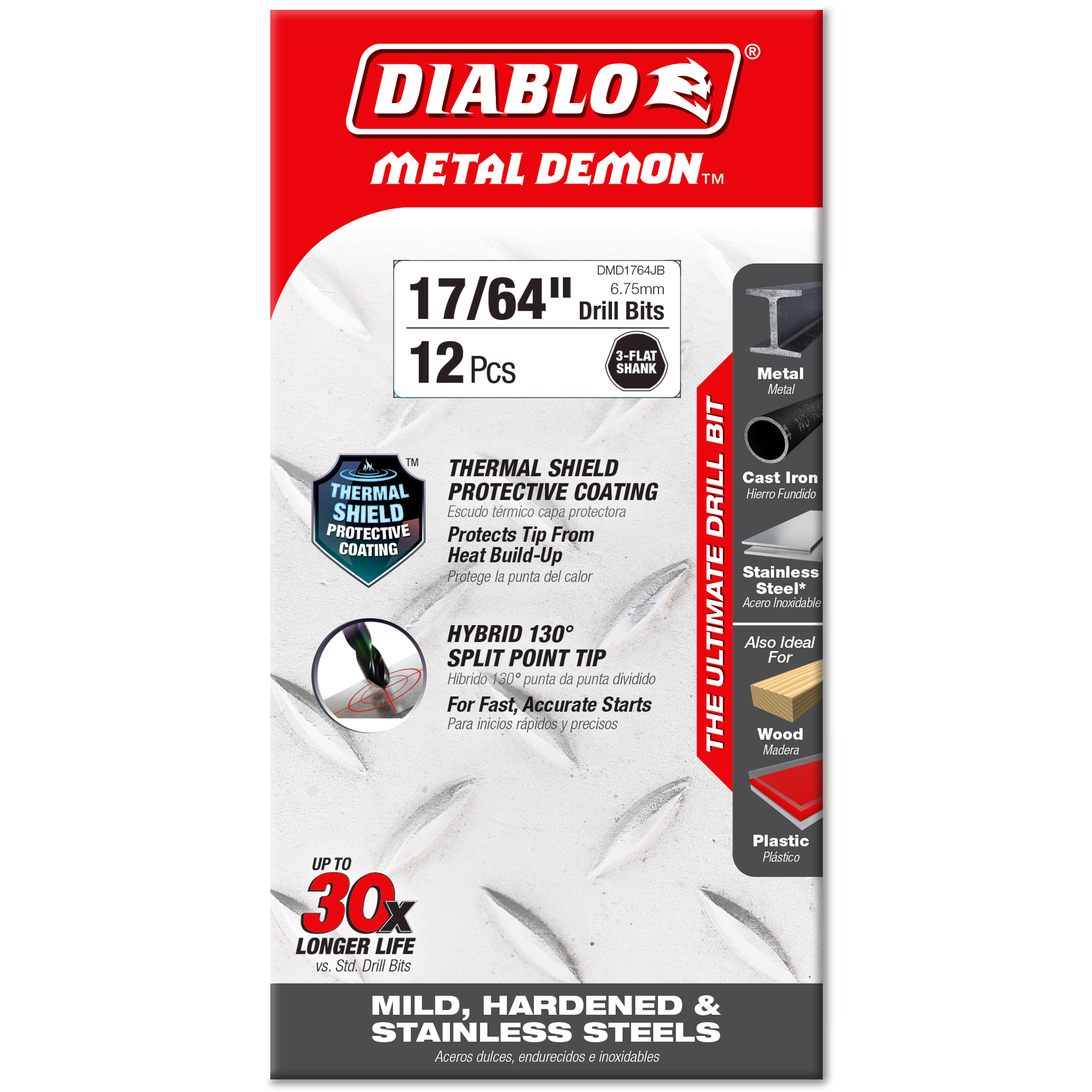 Diablo 17/64 in. Metal Demon Drill Bit for Mild, Hardened and Stainless Steels in its retail packaging, ready for the job box or tool bag