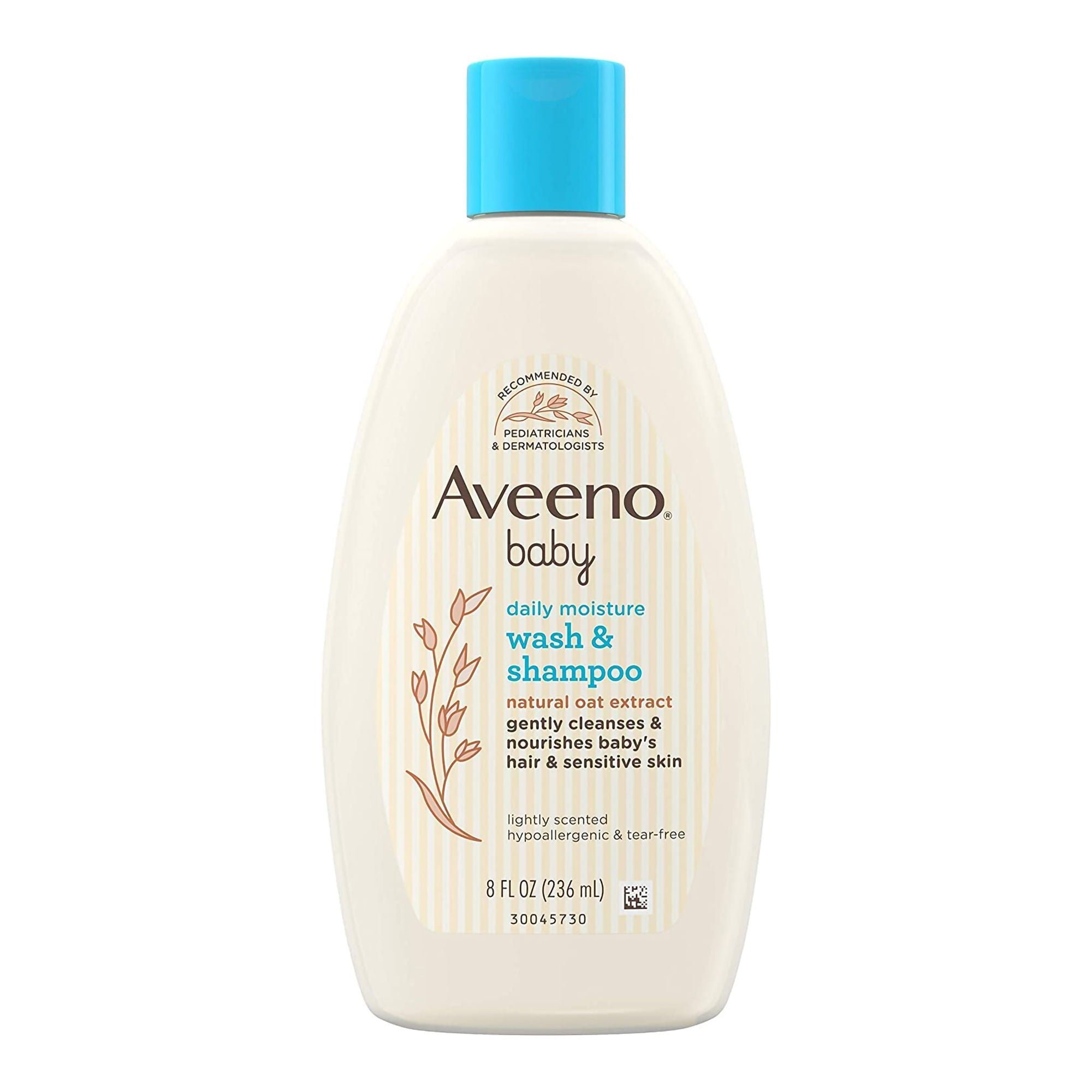 Aveeno® Baby Daily Moisture Wash and Shampoo, Lightly Scented, 8-ounce Bottle