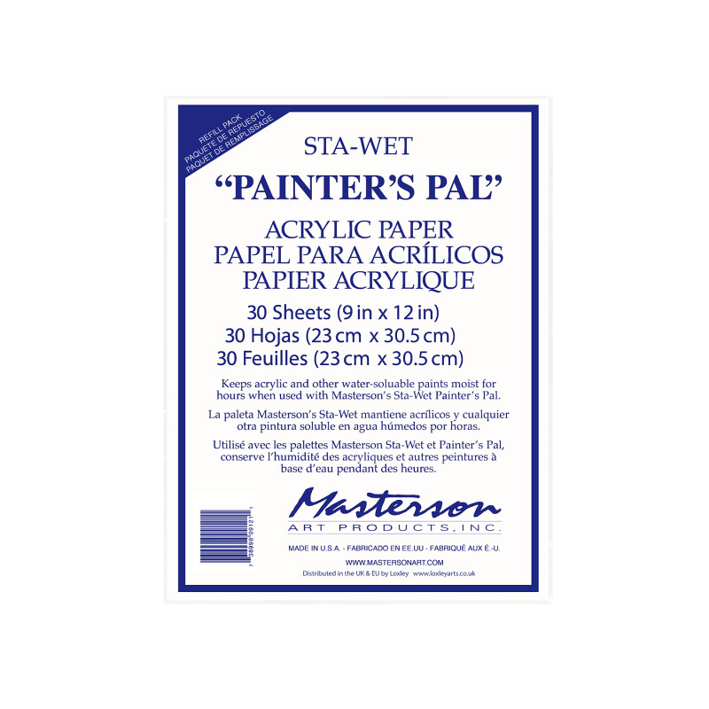 Sta-Wet® Painter's Pal Acrylic Paper Refill, White, 9x12 in, 30 Sheets
