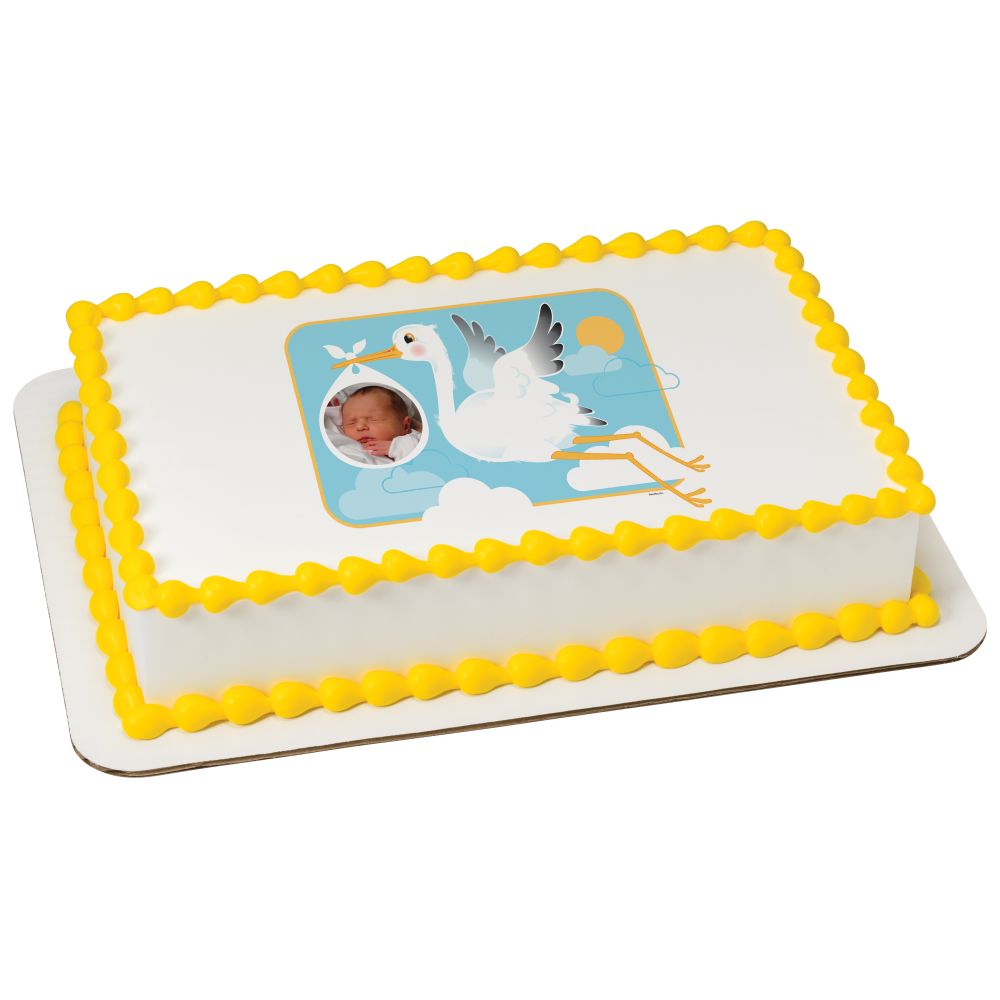 Image Cake Stork and Baby