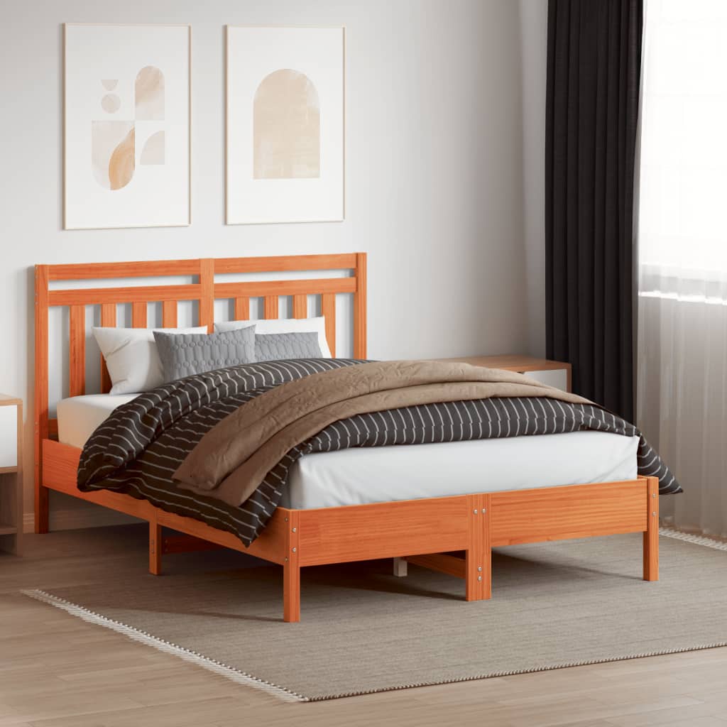 vidaXL Kopfteil Wachsbraun 135 cm Massivholz Kiefer – Bild 3