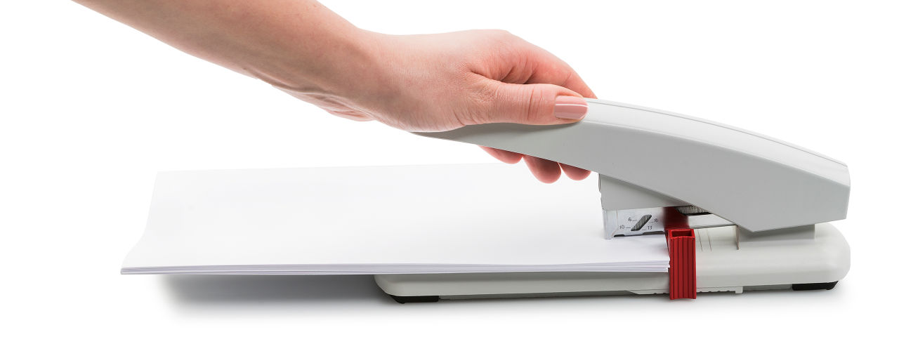 Novus Heavy Duty Staplers can staple between 100 and 210 sheets of paper at a time.