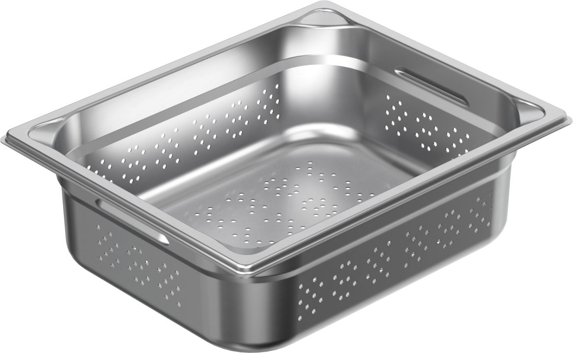 Perforated GN PRO 1/2 200 mm deep stainless steel with perforated bottom and sides
