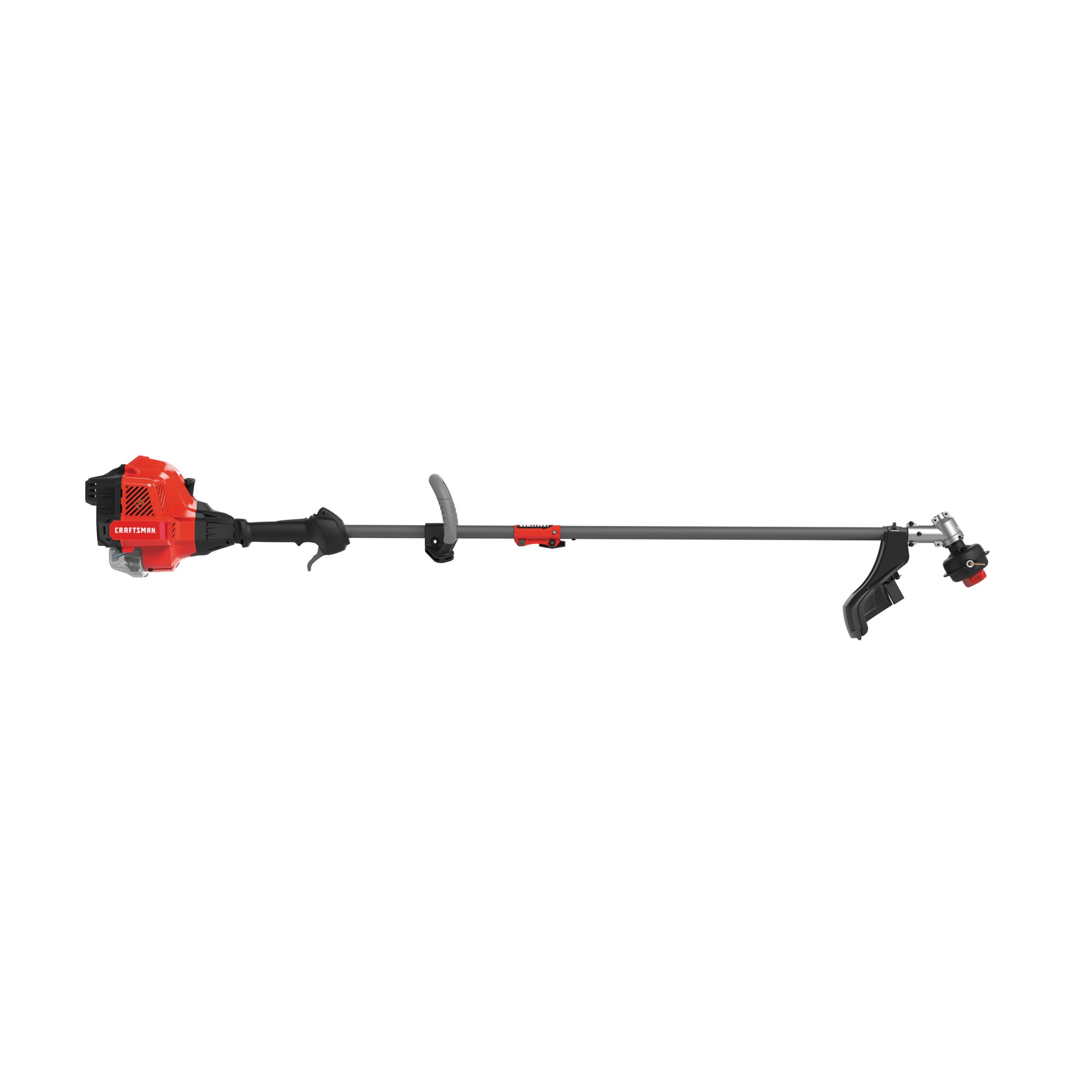Profile of W S 2200 weedwacker 25 C C 2 cycle 17 inch attachment capable straight shaft gas trimmer.