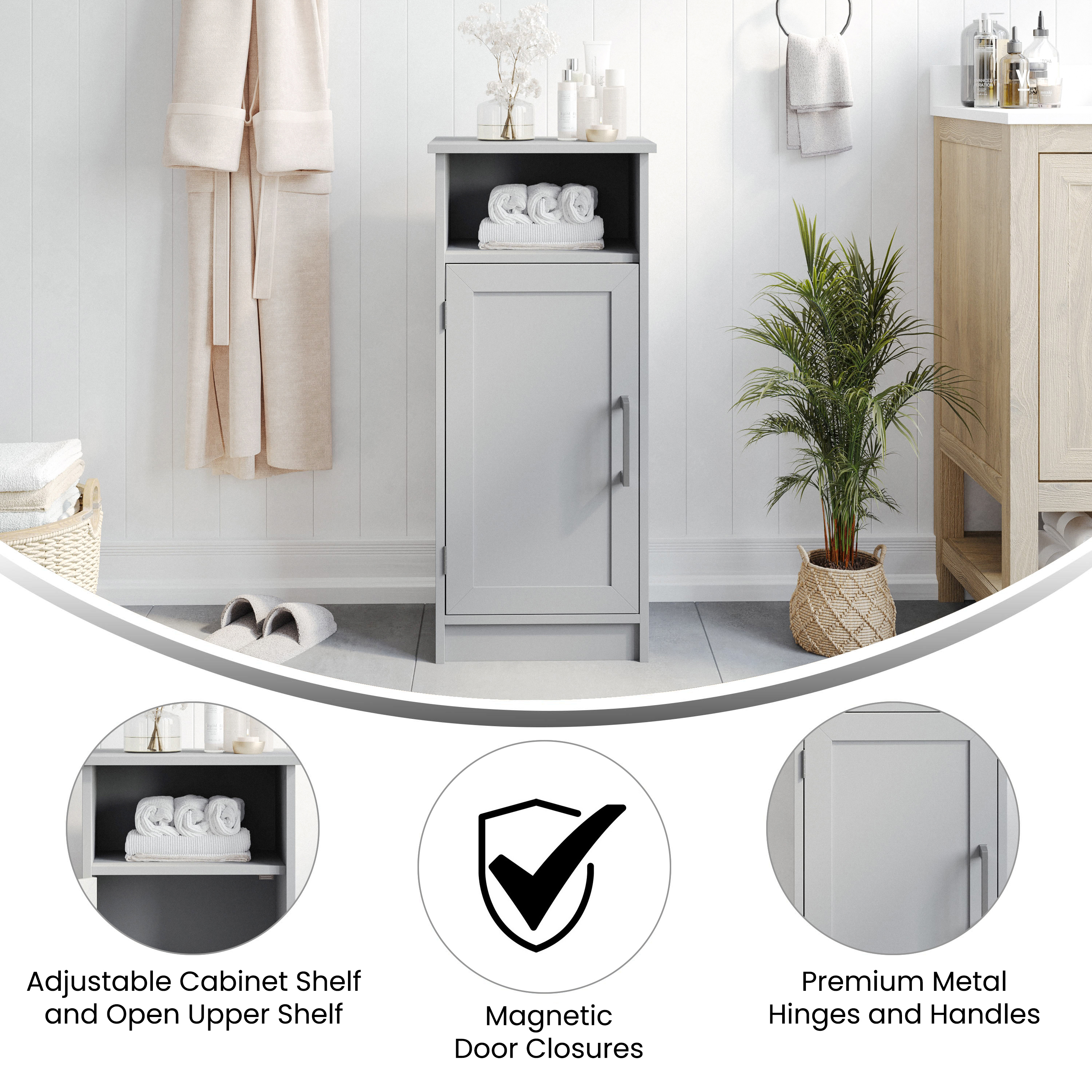 Vesta Organizador de Armario de Almacenamiento de Baño con Estante Ajustable en el Armario, Ma... - Imagen 15 de 21