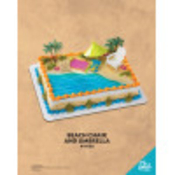 Minimalist Beach Chair And Umbrella Cake for Large Space