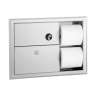 Bobrick, ClassicSeries, Recessed Standard Bath Tissue Dispenser w/ Waste Disposal, Stainless Steel