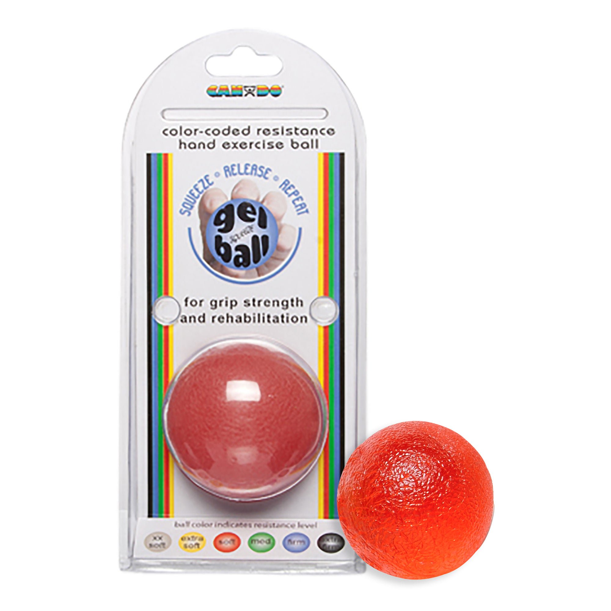 CanDo® Standard Circular Gel Squeeze Ball, Red, Light