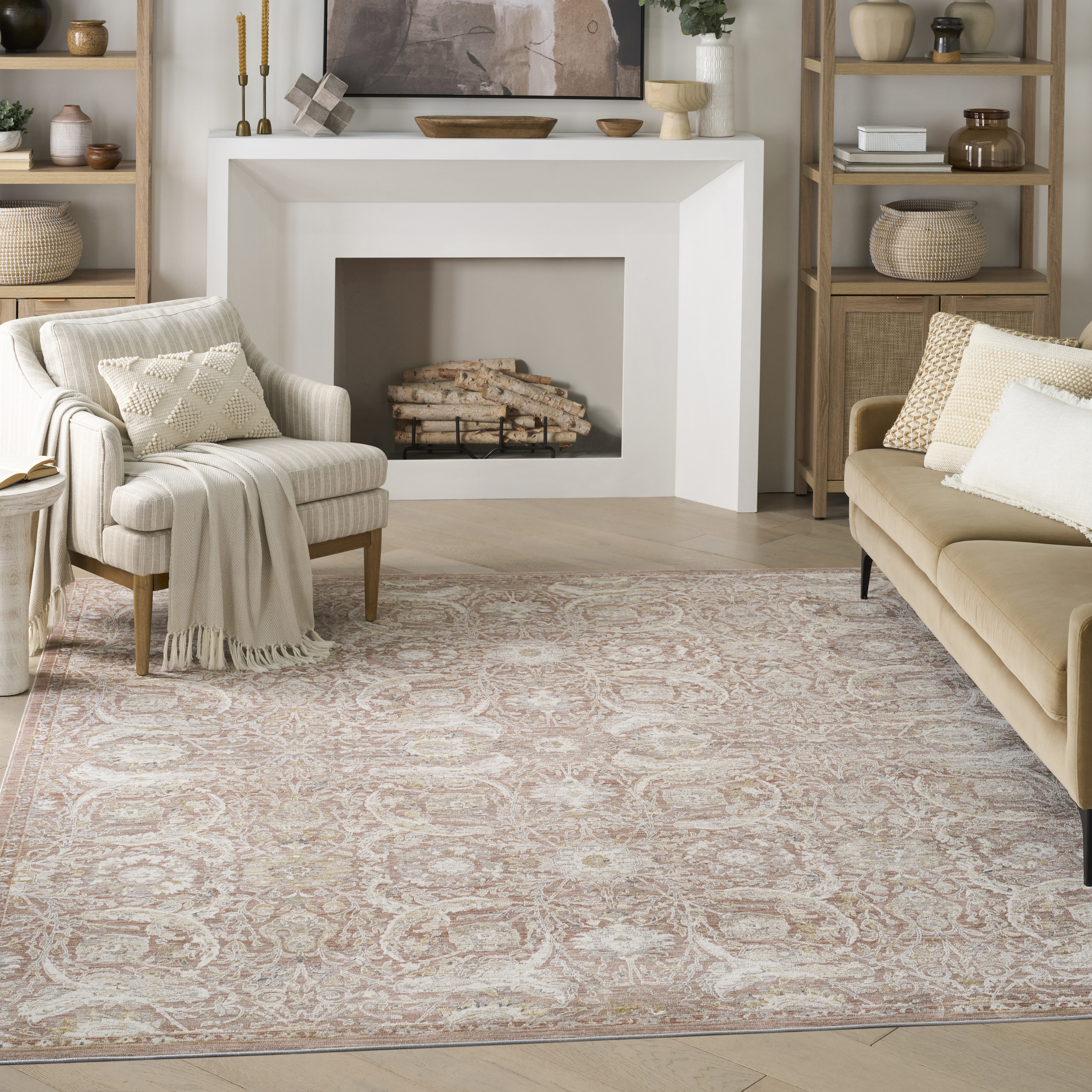 Nourison Antique Fusion 3'11" x 5'10" Brick Vintage Indoor Rug