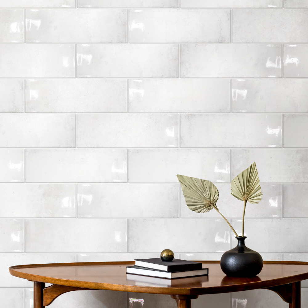 Forever White 5-7/8 in. x 15-3/4 in. Ceramic Wall Tile
