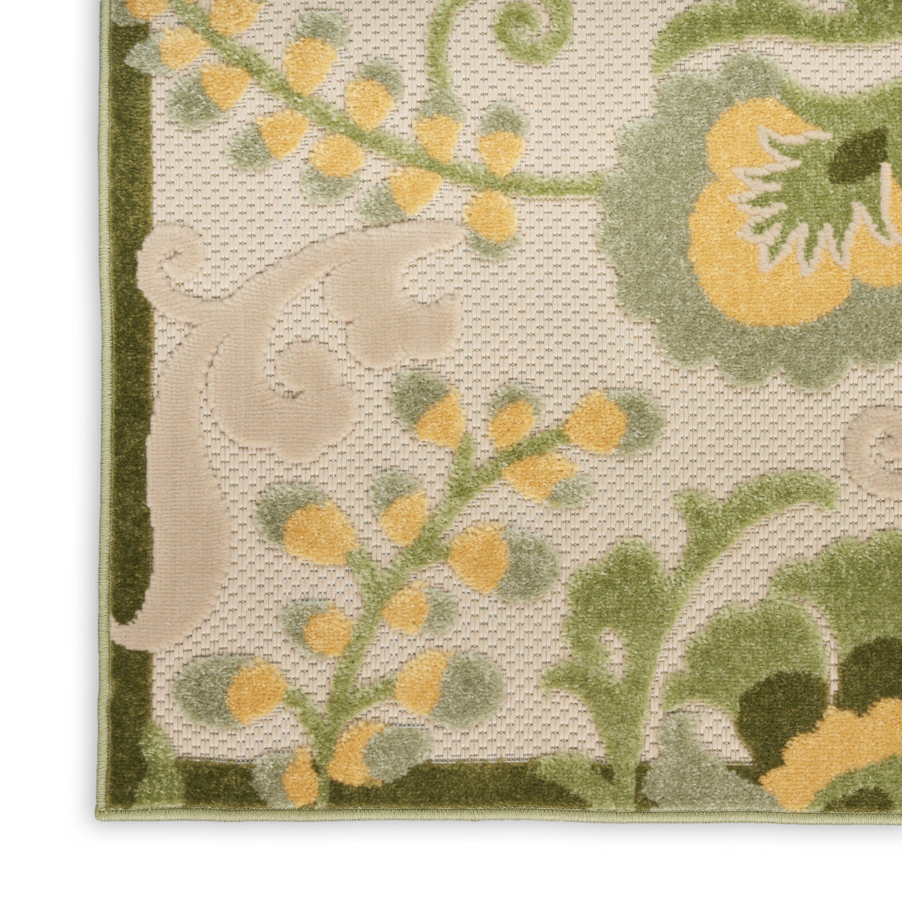 Nourison Aloha 5'3" x 7'5" Ivory Green Outdoor Rug