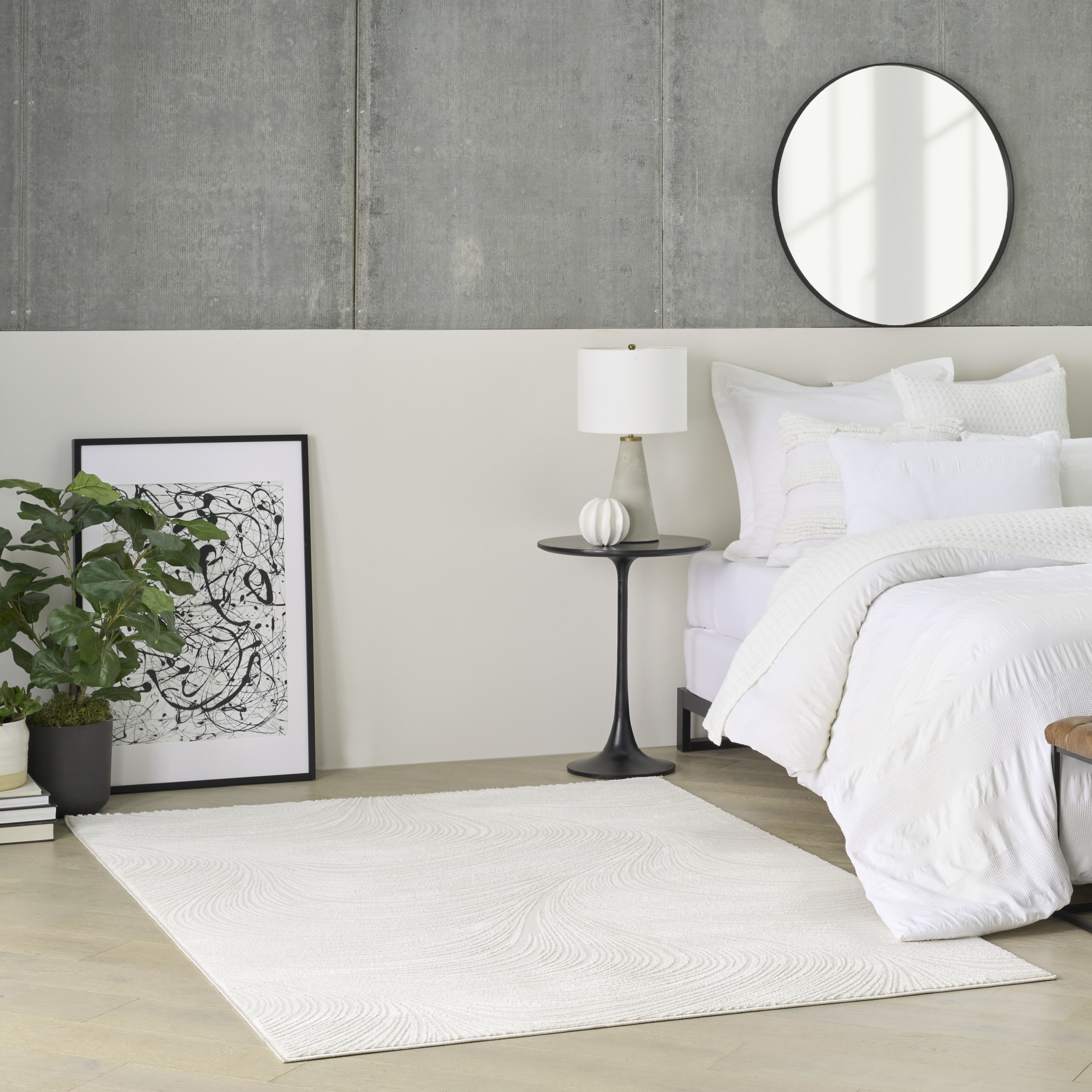 DKNY Central Park West 6' x 9' Ivory Modern Indoor Rug