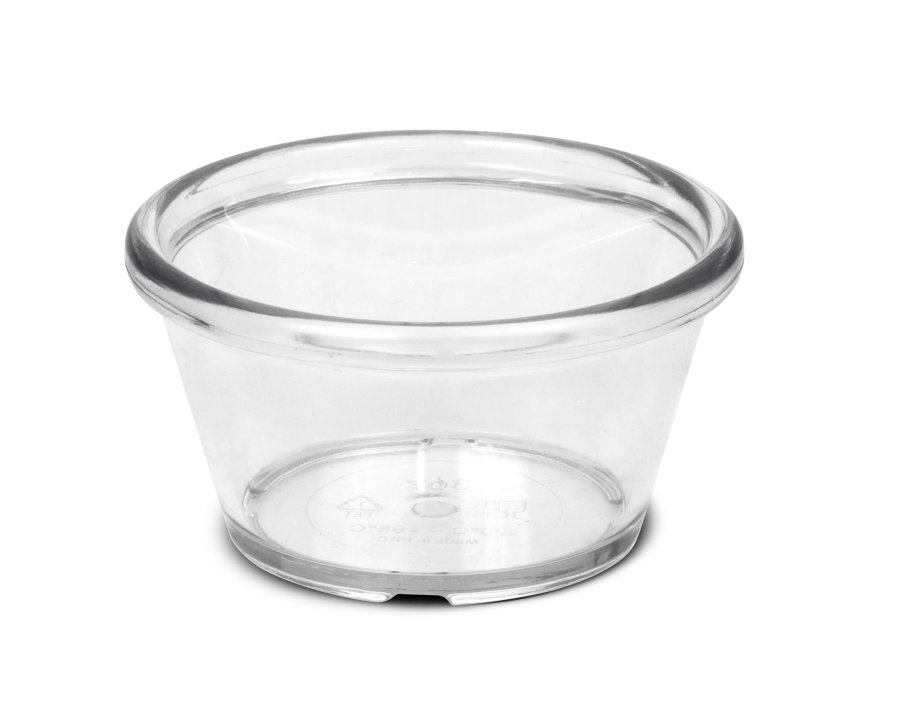 Récipient pour sauces en PET transparent de 7.5 cm
