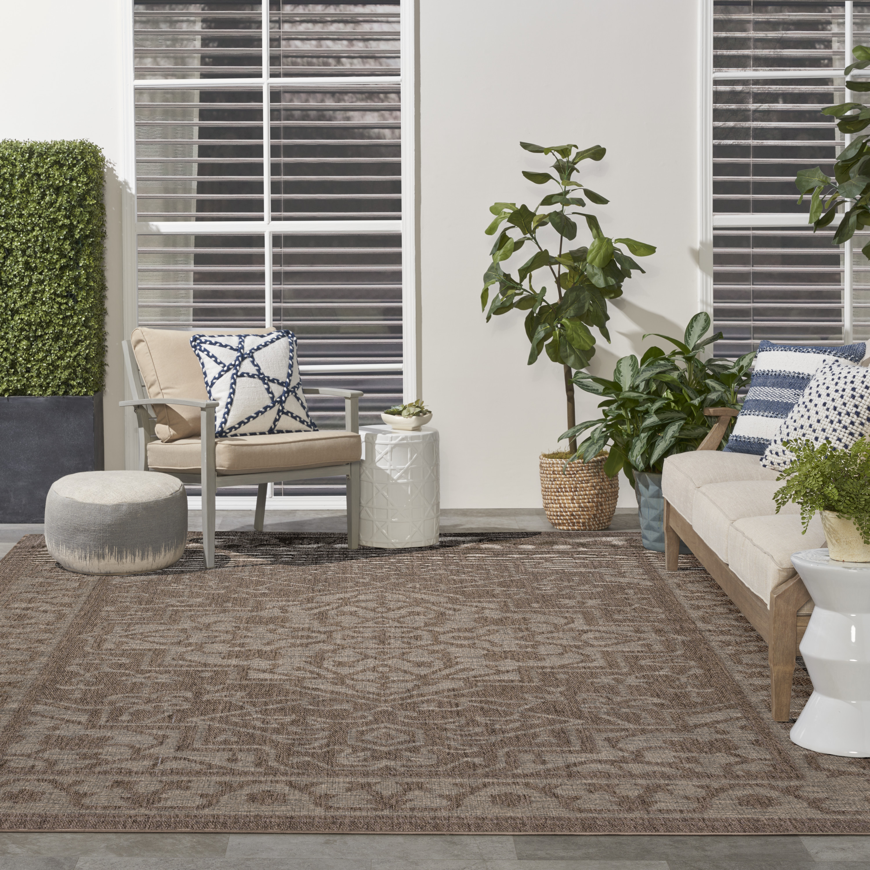Nourison Tulum 10' x 14' Brown Outdoor Rug