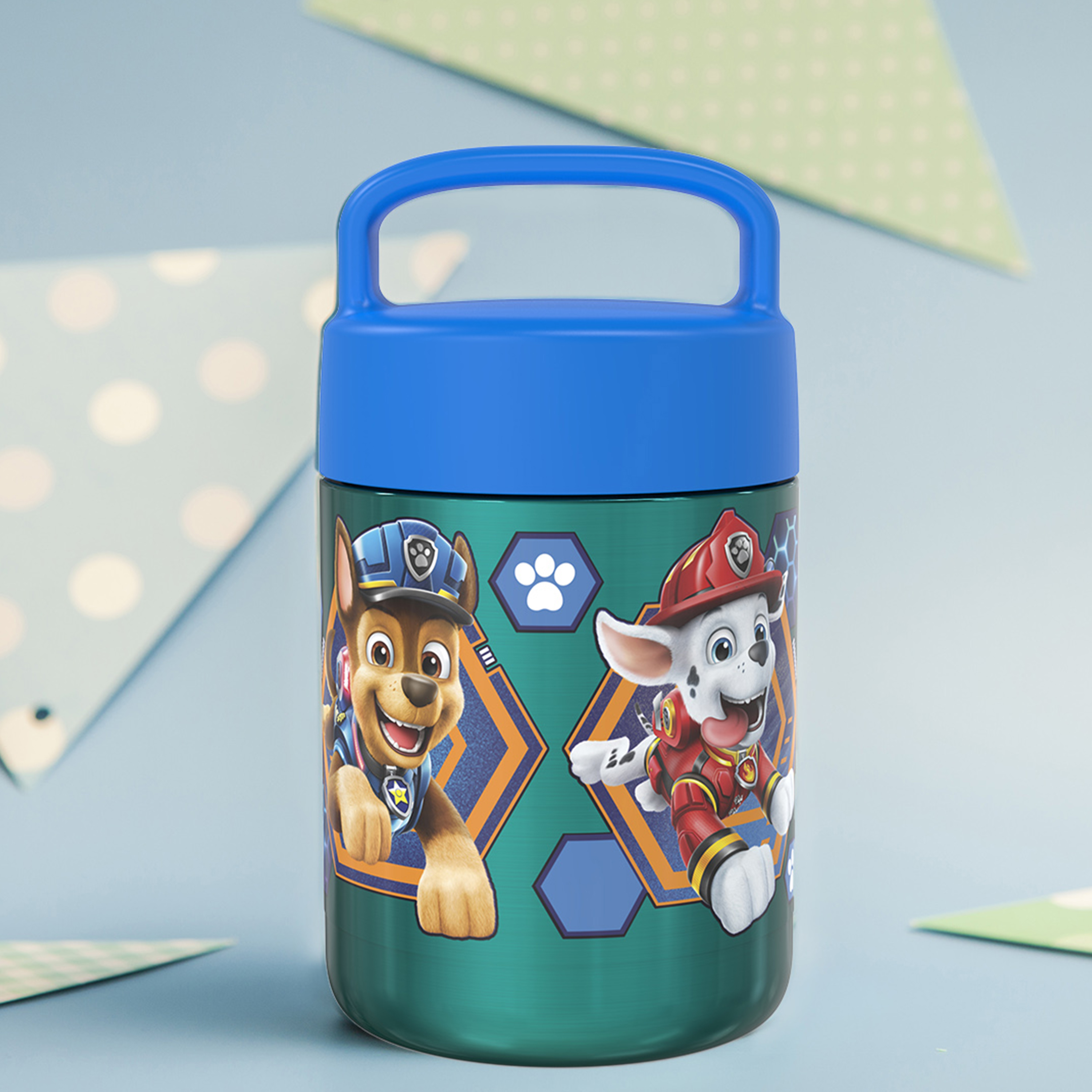 Paw Patrol Movie Reusable Vacuum Insulated Stainless Steel Food Container, Marshall, Chase and Friends slideshow image 6