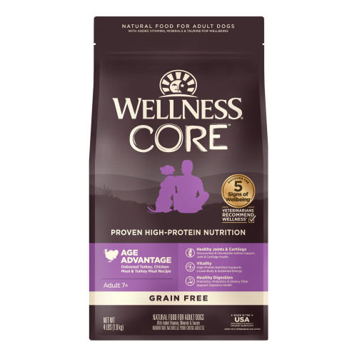 Wellness CORE Grain Free Senior Turkey Recipe Front packaging