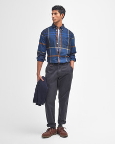 Dunoon Tailored Long-Sleeved Shirt Midnight Tartan