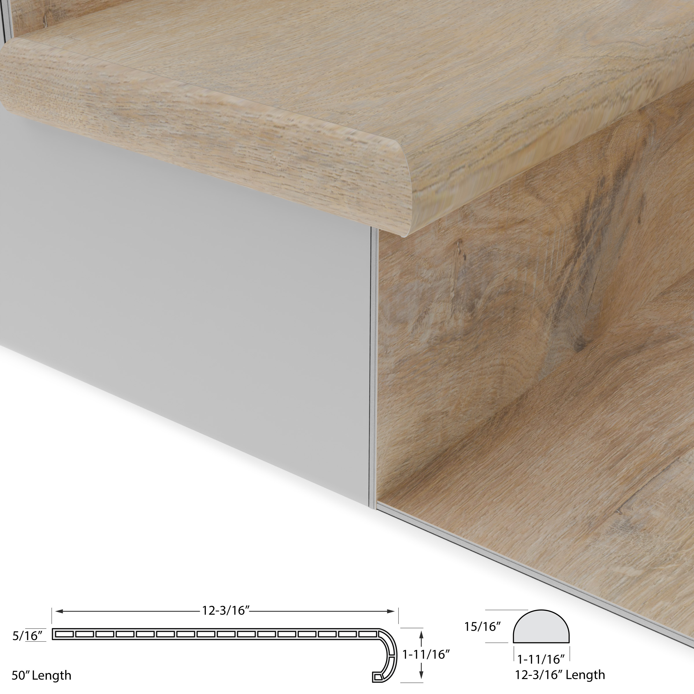 Reefwood Cali Vinyl Stair Tread w/ Cap view 3