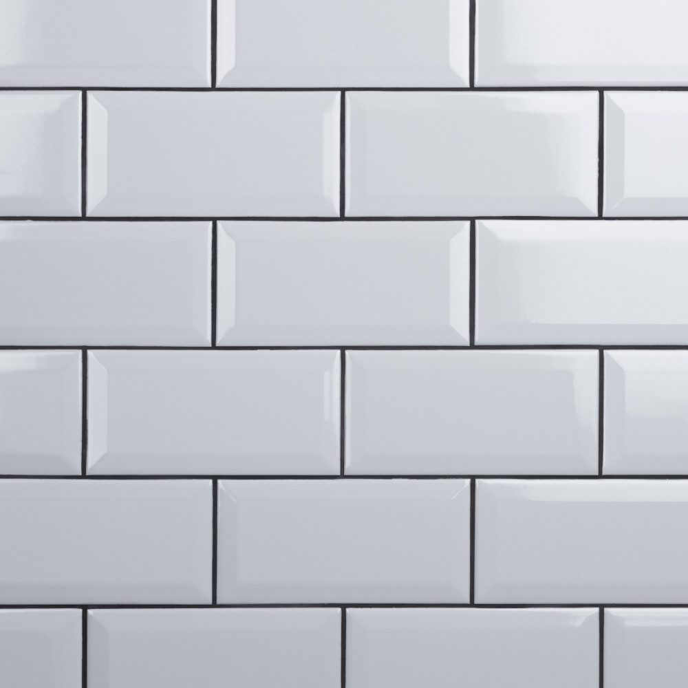 Crown Heights Beveled Glossy White 3 in. x 6 in. Ceramic Wall Tile